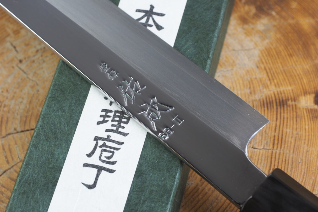 Sukenari SG2 Powdered High Speed Steel Yanagiba Sashimi knife (24m/27cm) with Ebony Horn Handle