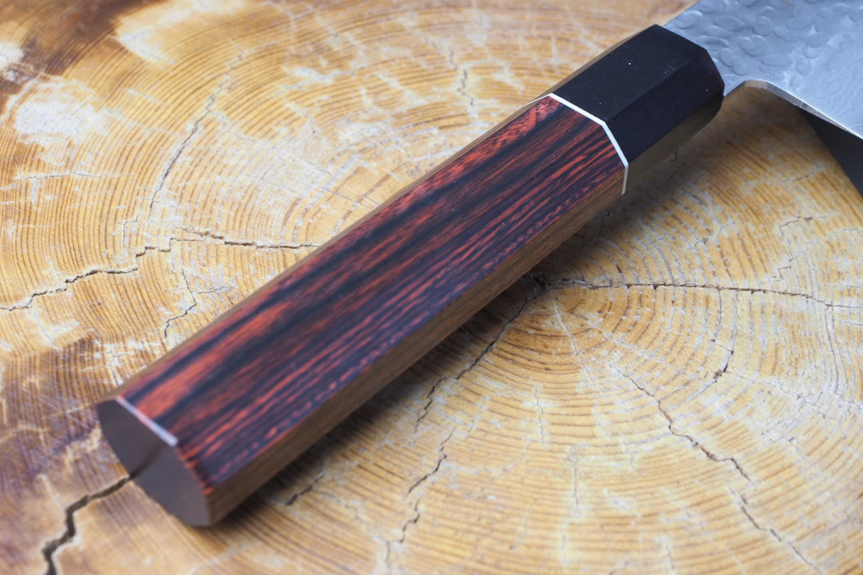 残心 Zan Shin® Akatsuki (from Seki) - VG10 Gyuto Chef's Knife Damascus Hammered Finish 21cm/24cm with Mahogany Handle