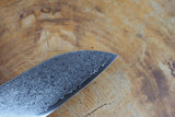 Sakai Jikko "Loco Damascus" Wa-Santoku Knife VG10 Mirror-Polished Nickel Damascus with Japanese Oak Handle (16.5cm)