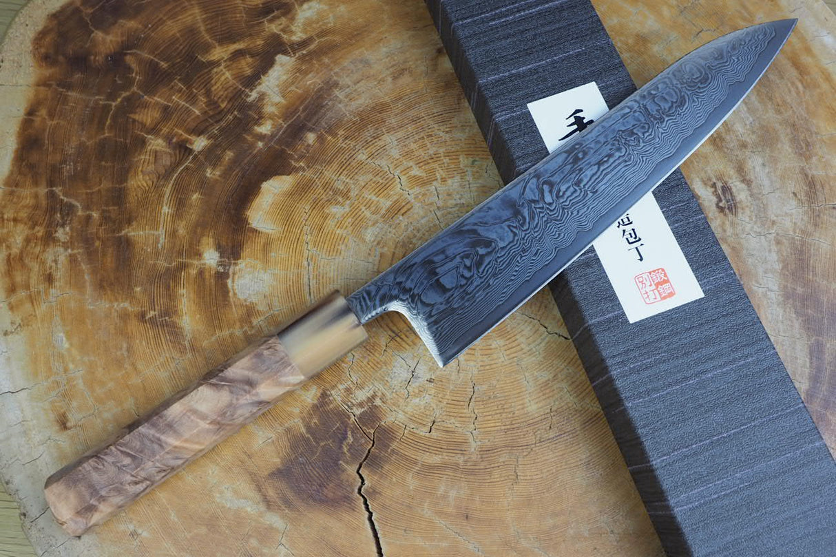 Ishizuchi (from Tosa) - SLD Steel Shiro Sazanami Gyuto 21cm