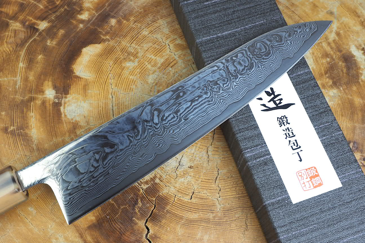 Ishizuchi (from Tosa) - SLD Steel Shiro Sazanami Gyuto 21cm