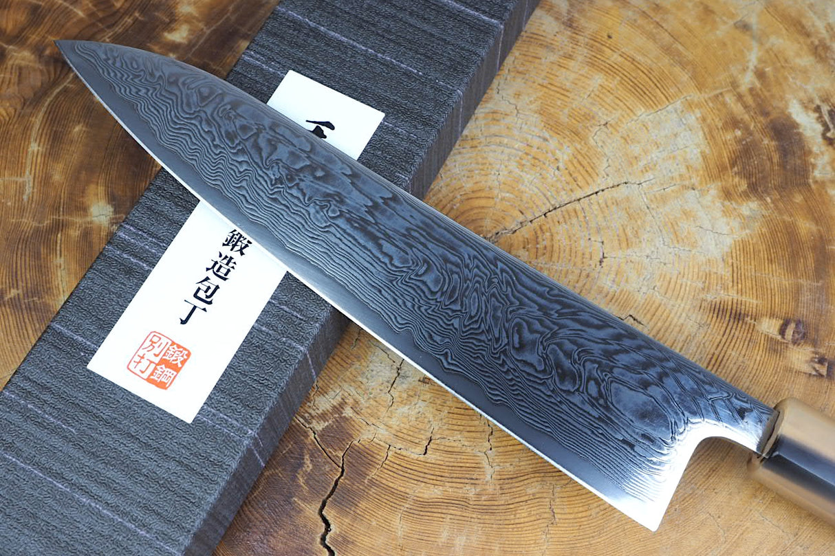 Ishizuchi (from Tosa) - SLD Steel Shiro Sazanami Gyuto 21cm