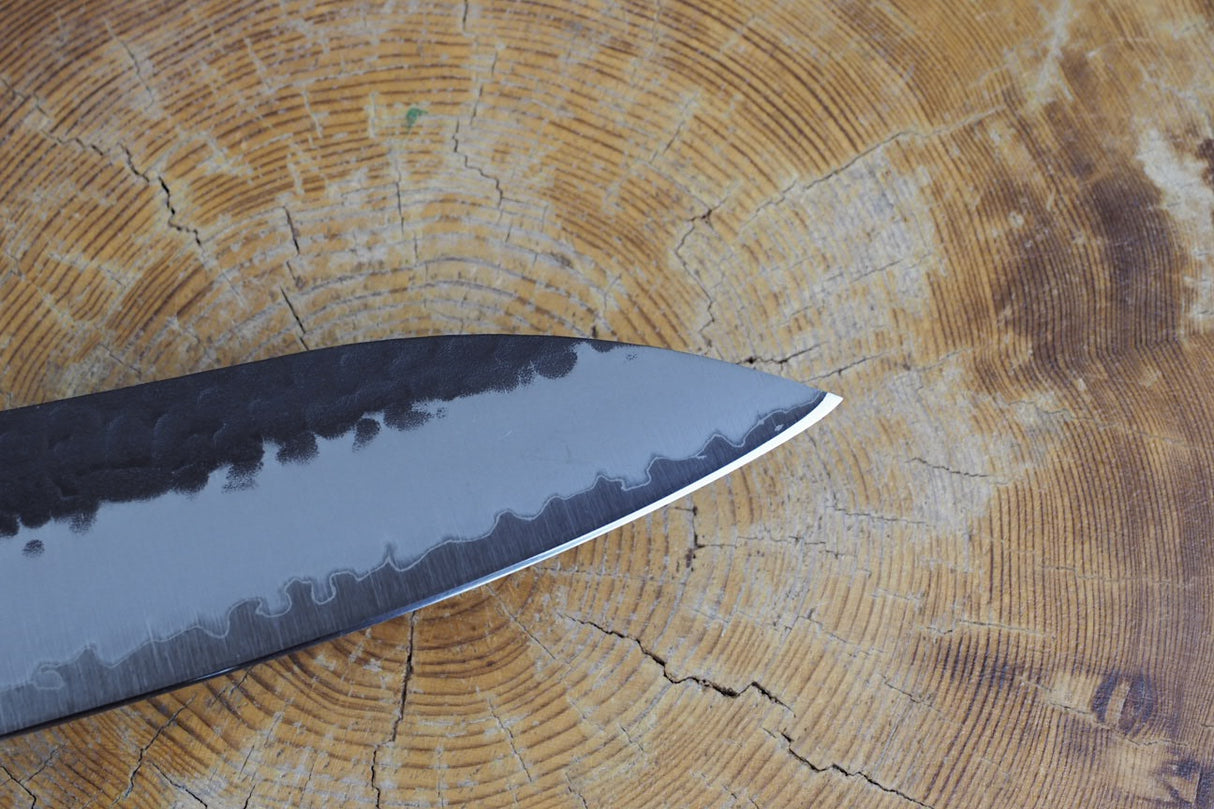 Ishizuchi (from Tosa) - Blue Super Kurouchi Hammered Pattern Gyuto (24cm)