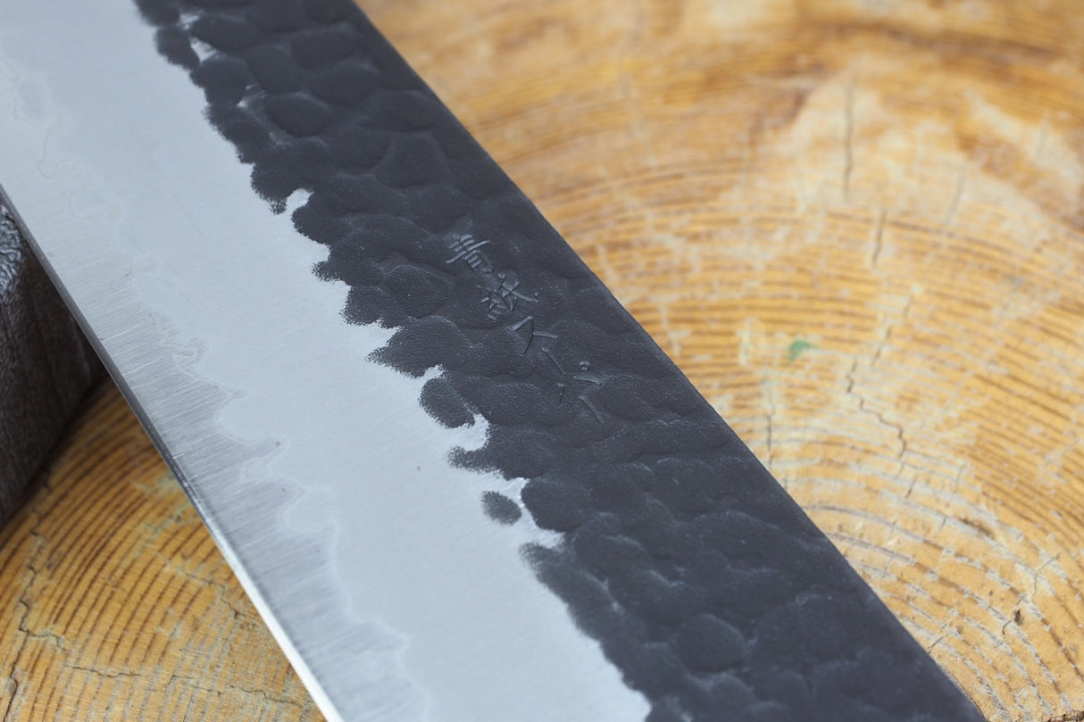 Ishizuchi (from Tosa) - Blue Super Kurouchi Hammered Pattern Gyuto (24cm)