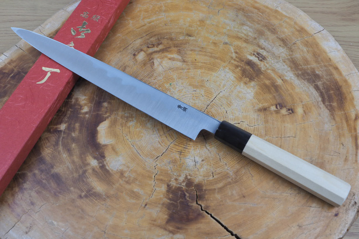 Sakai Jikko "Montanren" Blue-2 Steel Sashimi (Yanagiba) Knife (24cm/27cm/30cm)