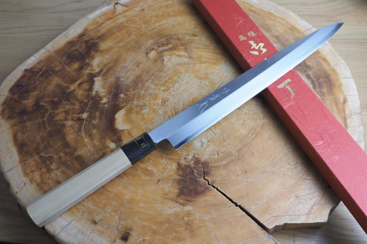 Sakai Jikko "Montanren" Blue-2 Steel Sashimi (Yanagiba) Knife (24cm/27cm/30cm)