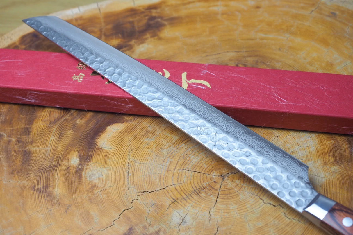 Sakai Jikko VG10 Core Damascus Steel Double-edged Sashimi (Sakimaru) knife 30cm