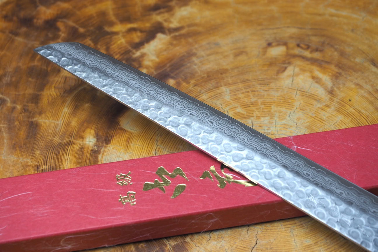 Sakai Jikko VG10 Core Damascus Steel Double-edged Sashimi (Sakimaru) knife 30cm