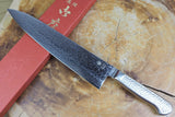 Sakai Jikko "Never Stain" Gyuto SG2 Powdered High Speed Steel Damascus with Hammered Finish (21cm/24cm)