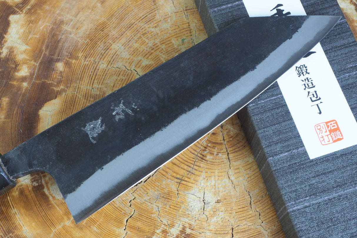 Ishizuchi (from Tosa) - Blue-2 Steel Kurouchi Double Edged Deba Knife (15cm/16.5cm/18cm)