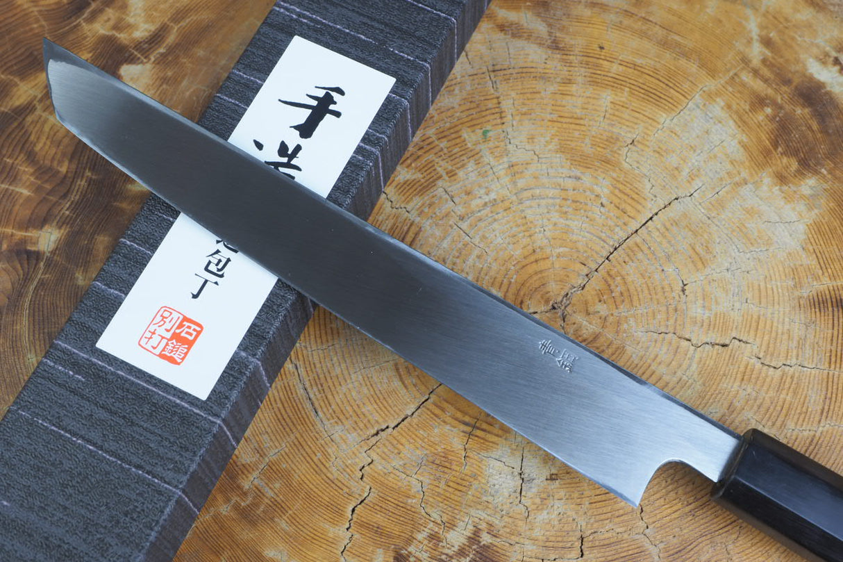 Ishizuchi (from Tosa) - Blue-2 Steel Kurouchi Sakimaru Sashimi Knife (21cm/24cm/27cm)