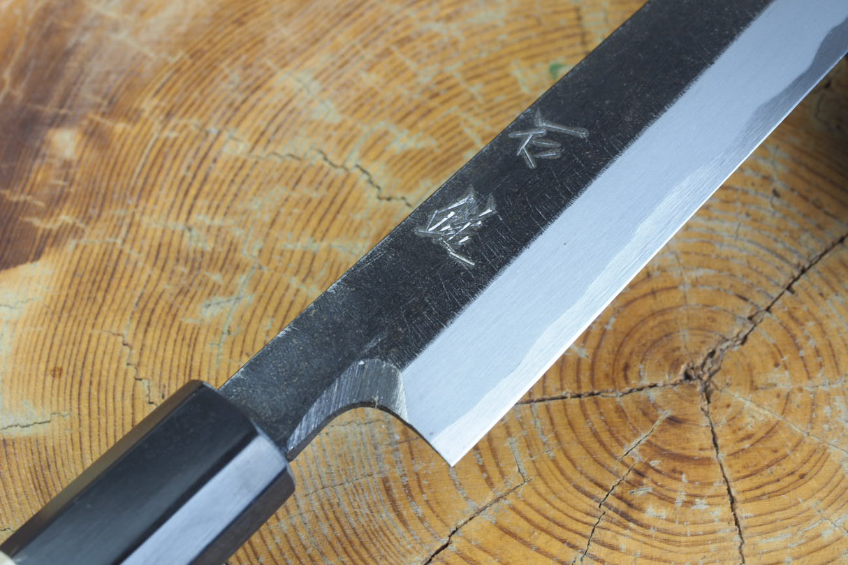 Ishizuchi (from Tosa) - Blue-2 Steel Kurouchi Sakimaru Sashimi Knife (21cm/24cm/27cm)