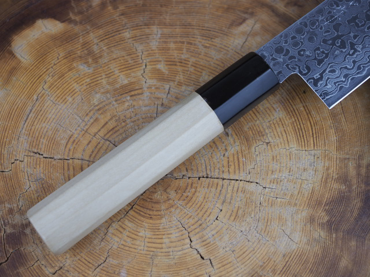 Misuzu Wa-Gyuto AUS10 Core Damascus Steel Magnolia and Buffalo Horn Handle 21cm