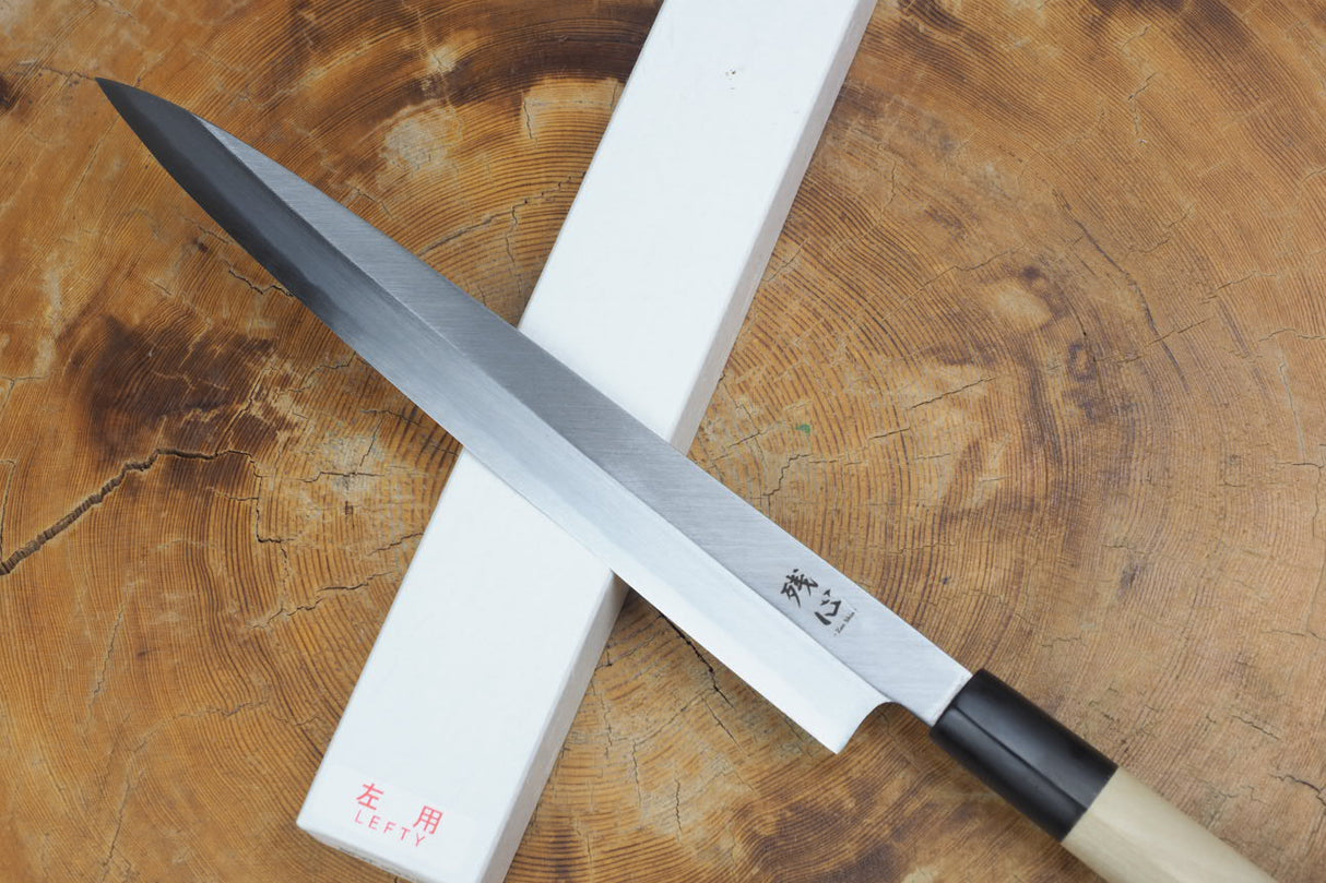 残心 Zan Shin White-2 Steel Sashimi Yanagiba Knife 18cm/24cm (including a wooden sheath)