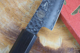 Sakai Jikko "Loco Black" Wa-Paring Knife VG10 Core Hammered Finish Black Japanese Oak Handle (9cm)