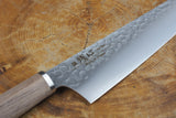 残心 Zan Shin SORA (from Seki) - VG10 Bunka (K-tip) Hammered Finish Knife with Walnut Handle 18cm