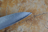 Kamo Knives - VG10 Raindrop Pattern Hammered Petty 15cm with Coloured Stabilized Wood Handle