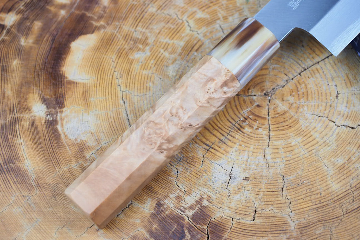 残心 Zan Shin® REN (from Seki) - Blue Super steel Santoku with Quince Handle 18cm