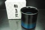 Wajima-Nuri Japan Lacquerware Cup with Blue Gradation - Medium