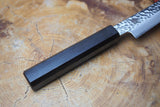 Sakai Jikko "Loco Black" Wa-Petty Knife VG10 Core Hammered Finish Black Japanese Oak Handle (13.5cm)