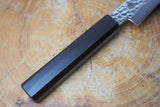 Sakai Jikko "Loco Damascus Black" Wa-Petty Knife VG10 Damascus Hammered Finish with Black Japanese Oak Handle (13.5cm)