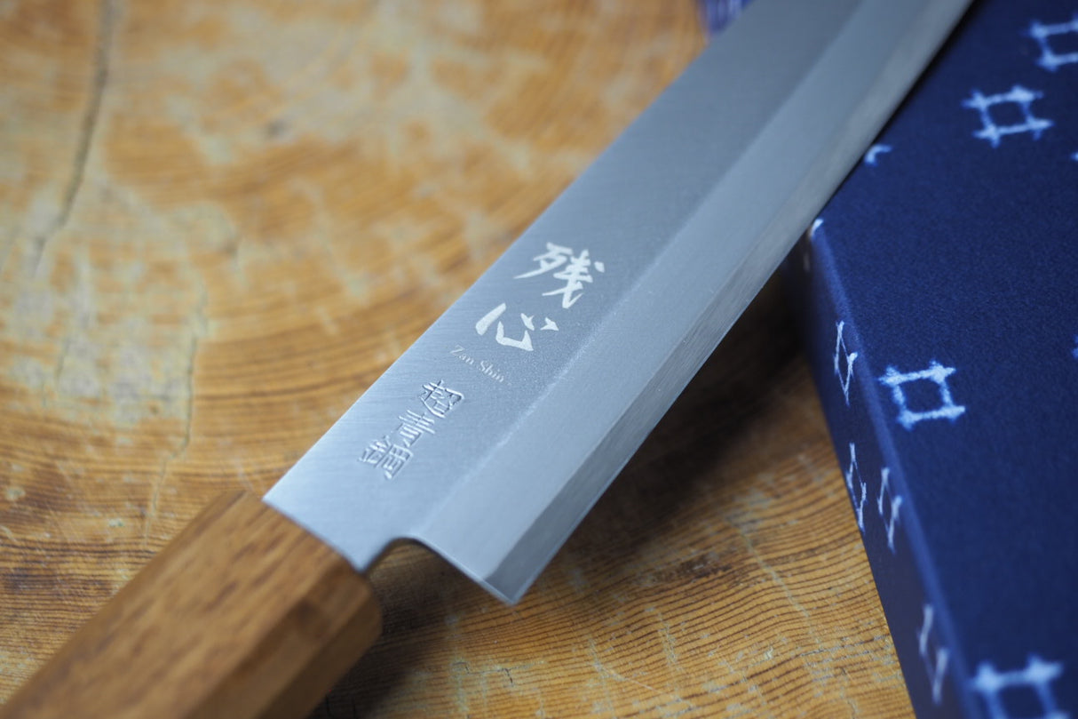 残心 Zan Shin REN (from Seki) - Blue Super steel Petty with Japanese Oak Handle 14.5cm