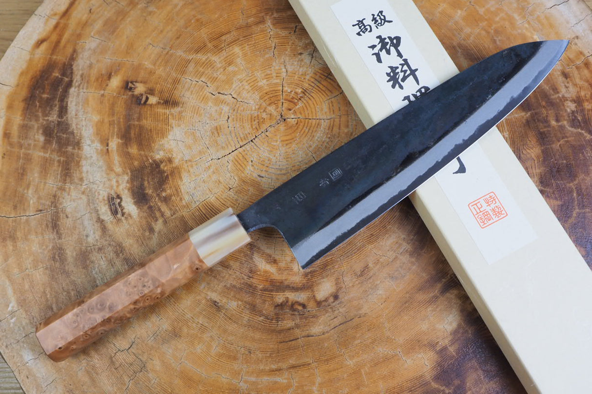 Tosa Tadayoshi (from Tosa) - Hand Forged Kurouchi White-1 steel Gyuto with Quince handle