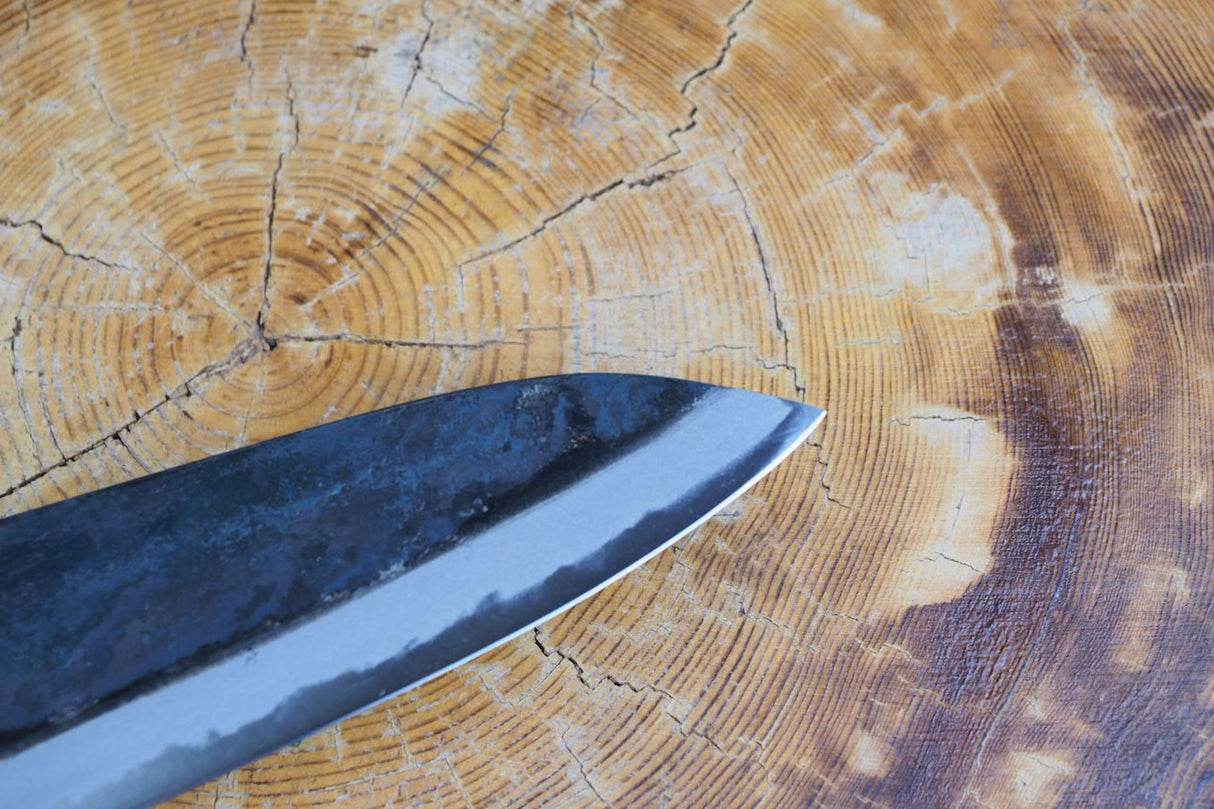 Tosa Tadayoshi (from Tosa) - Hand Forged Kurouchi White-1 steel Gyuto with Quince handle