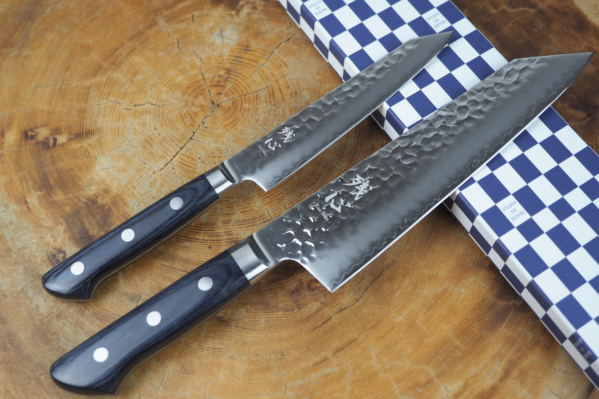 Zan Shin AO 2 knife set - AUS10 Bunka (19cm) and Petty (13.5cm)