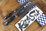 Zan Shin AO 2 knife set - AUS10 Bunka (19cm) and Petty (13.5cm) & Rockstar #1000 bundle