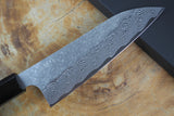 Nigara Hamono - SPG Strix Damascus Santoku with Ebony Handle 16.5cm