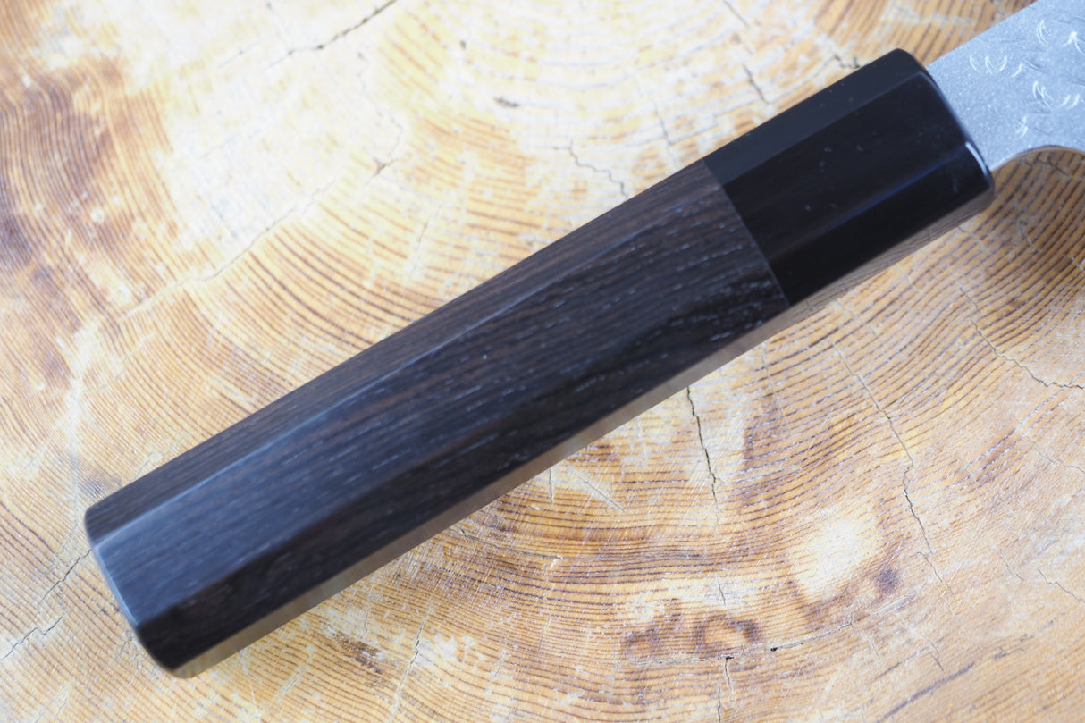 Nigara Hamono - SPG Strix Damascus Santoku with Ebony Handle 16.5cm