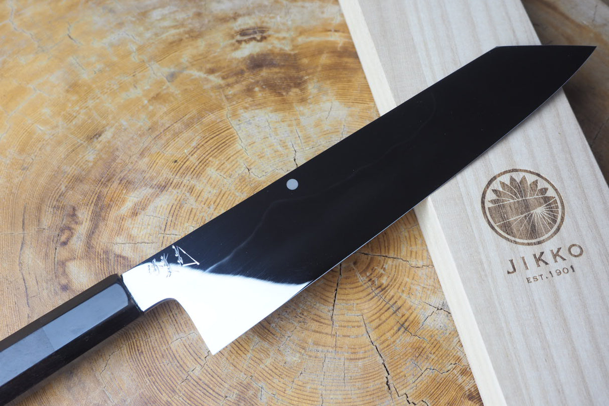 Sakai Jikko "Mt.Fuji" Honyaki White-3 steel Kiritsuke (K-tip) Mirror Polished Gyuto Chef's Knife 21cm