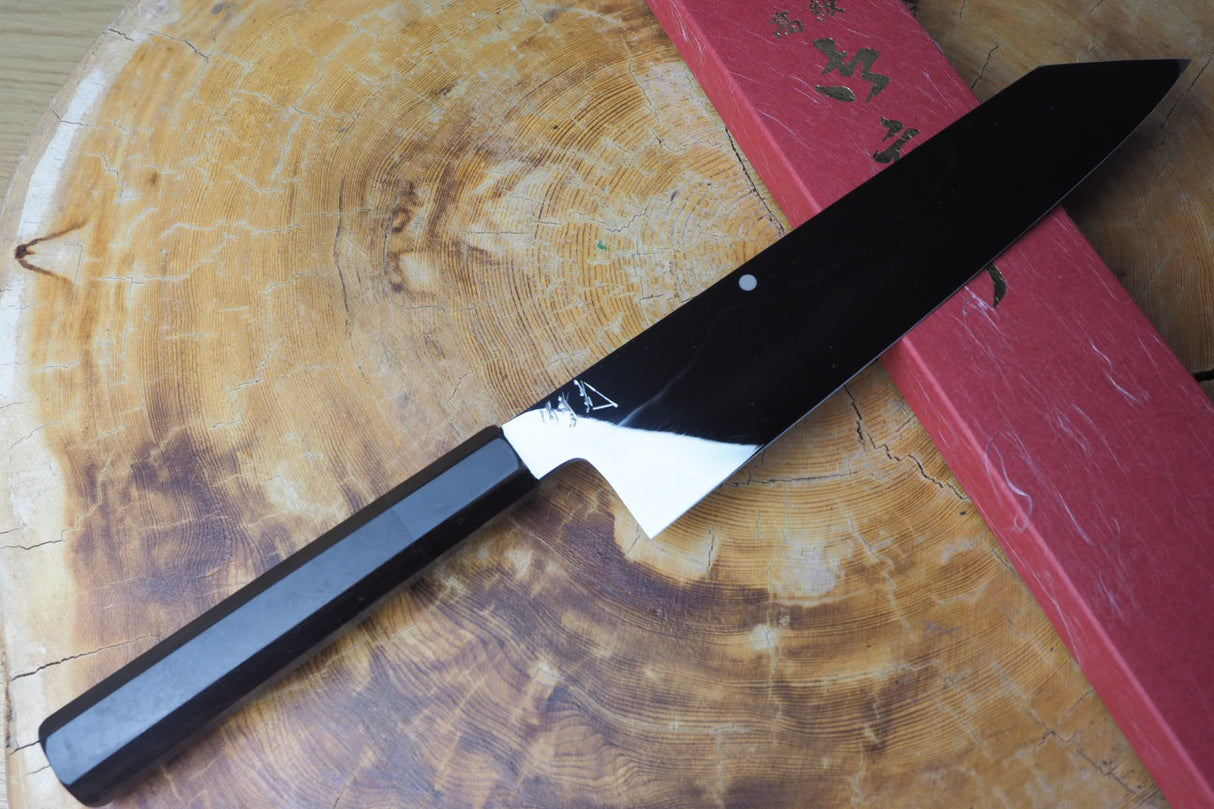 Sakai Jikko "Mt.Fuji" Honyaki White-3 steel Kiritsuke (K-tip) Mirror Polished Gyuto Chef's Knife 21cm