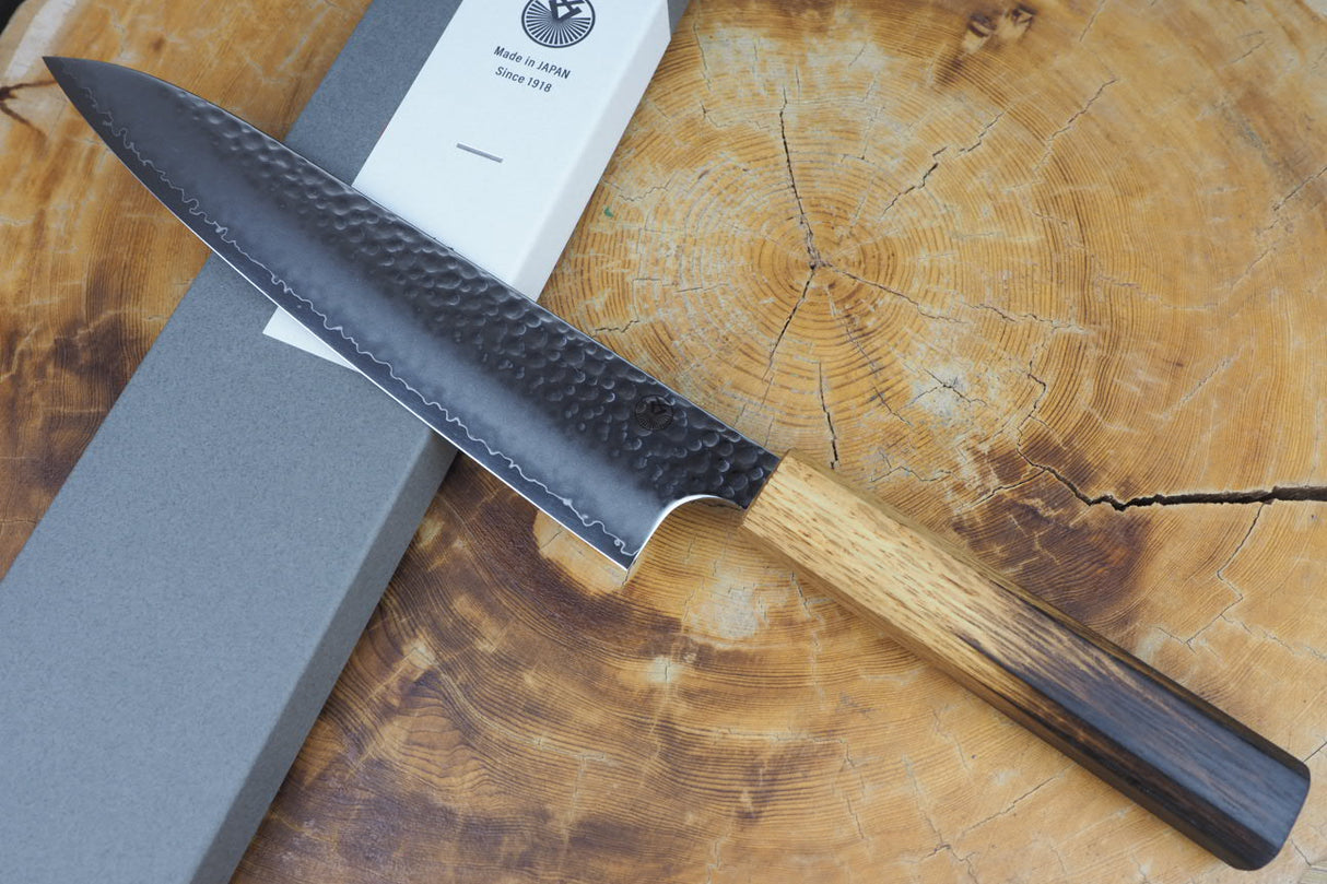 Seki Kanetsugu - Shiun Gyuto Chef's Knife 20cm VG10 Steel with Burnt Lacquer Oak Handle