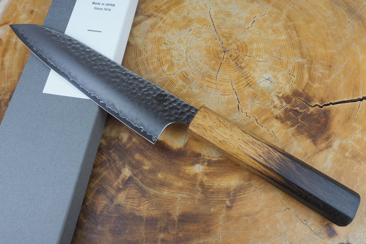 Seki Kanetsugu - Shiun Santoku Knife 17cm VG10 Steel with Burnt Lacquer Oak Handle