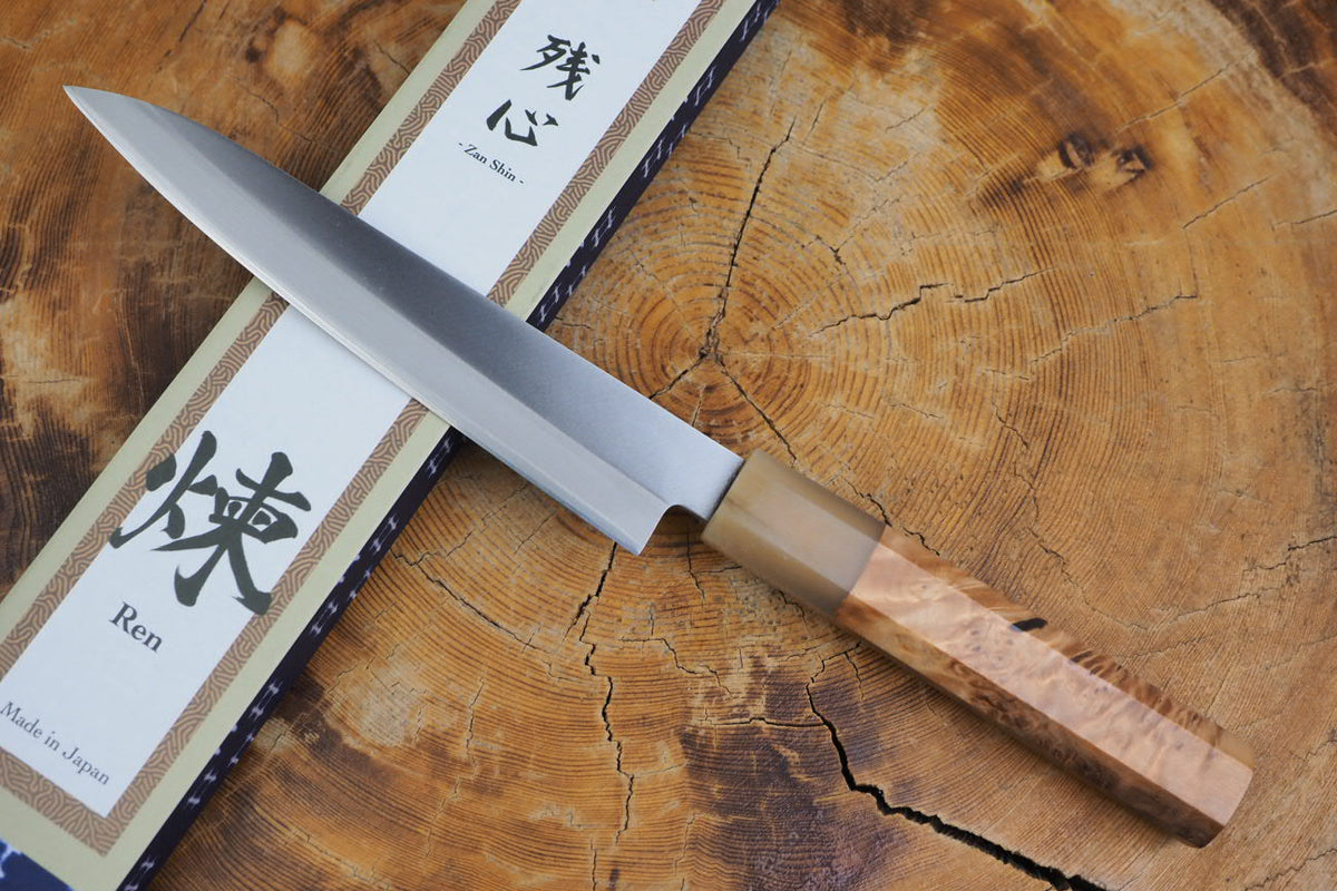 残心 Zan Shin® REN (from Seki) - Blue Super carbon steel petty with Quince Handle 14.5cm