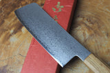 Sakai Jikko "Loco Damascus" Wa-Nakiri Knife VG10 Mirror-Polished Nickel Damascus with Japanese Oak Handle (16cm)