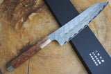 Nigara Hamono - SPG Strix Damascus Gyuto (Chef's Knife) with Bubinga Double Marble Buffalo Horn Handle 21cm