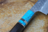 Nigara Hamono - SPG Strix Damascus Gyuto (Chef's Knife) 21cm with Turquoise-colour handle