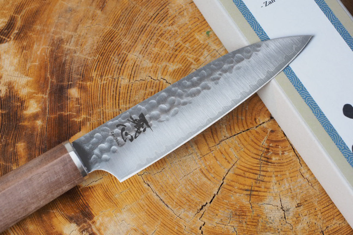 残心 Zan Shin® SORA (from Seki) - VG10 Petty Hammered Finish with Walnut Handle 12cm