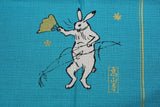 "Furoshiki" Wrapping Cloth - Choju-Jinbutsu-Giga Lotus Leaf | Turquoise (100cm x 100cm)