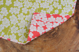 "Furoshiki" Wrapping Cloth - Isa monyo Reversible | Weeping Cherry Tree Pink/Green (100cm x 100cm)