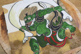 "Furoshiki" Wrapping Cloth - Fujin Raijin Rayon Chirimen | Auspicious Cloud Cream (68cm x 68cm)