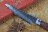 Sakai Jikko Paring Knife-Damascus with hammered finish (8cm)