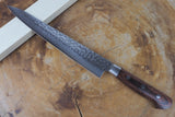 Sakai Jikko "Sujihiki" Slicer/Carving Knife VG10 Core and Damascus Steel with hammered finish (24cm)