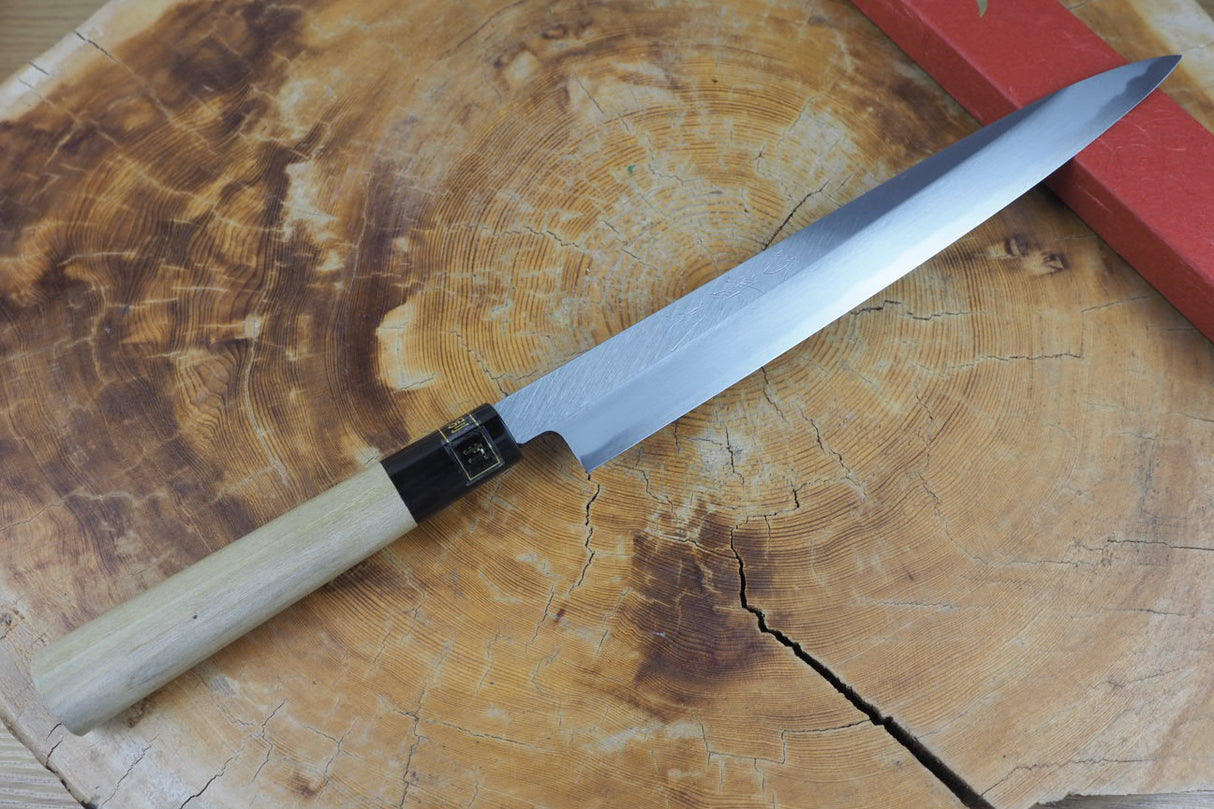 Sakai Jikko "Betsuuchi" White-3 Steel Sashimi Yanagiba Knife (24cm/27cm)