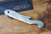 Folding Knife with bottle opener - Mt.Fuji Blue-2 Steel with Brass Handle