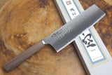 残心 Zan Shin SORA (from Seki) - VG10 Nakiri Knife Hammered Finish Knife with Walnut Handle 18cm