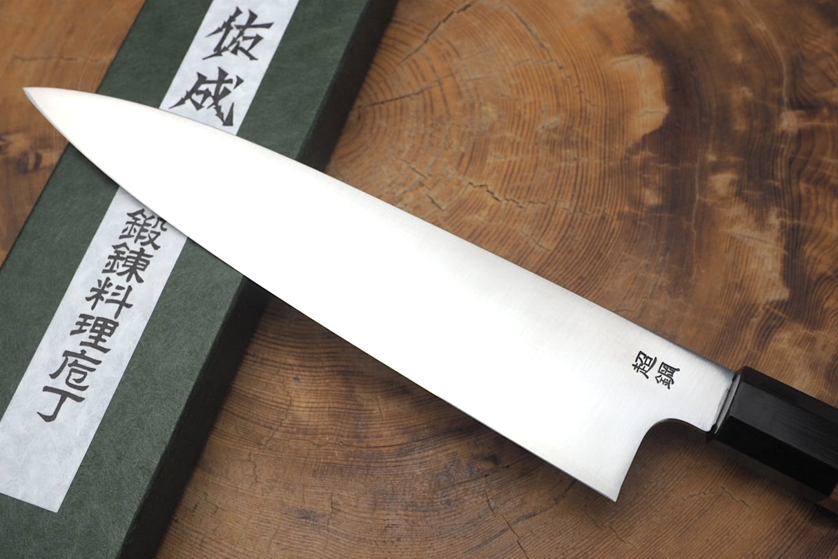 Sukenari ZDP189 Powdered High Speed Steel Gyuto Chef's knife 21cm with Quince Wood Handle